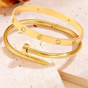 MEENAZ bracelet for Women Evil Eye Bangles for women Anti Tarnish Stylish Adjustable Bracelet for girls gold Kada for Women Accessories Jewellery for Woman Girls friendship gift for sister